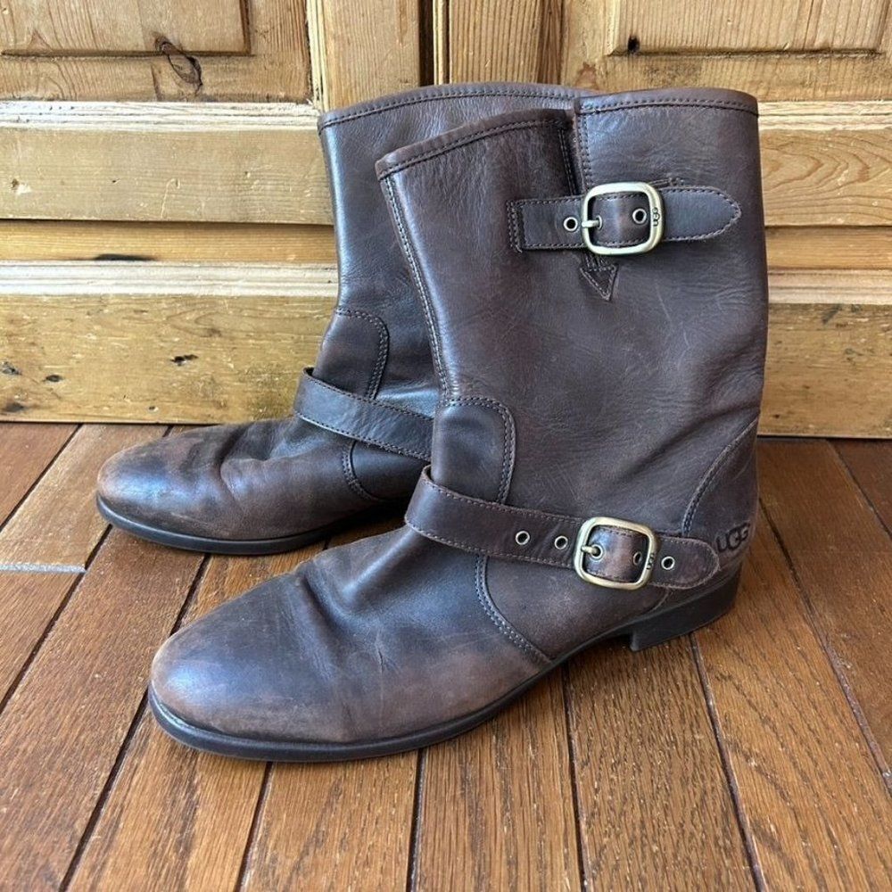 Women's UGG 8.5 Frances Brown Leather Booties